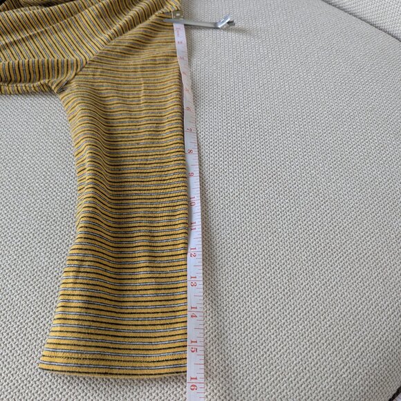 ZARA Striped Mustard Yellow Boat Neck top, Size M - Picture 11 of 12